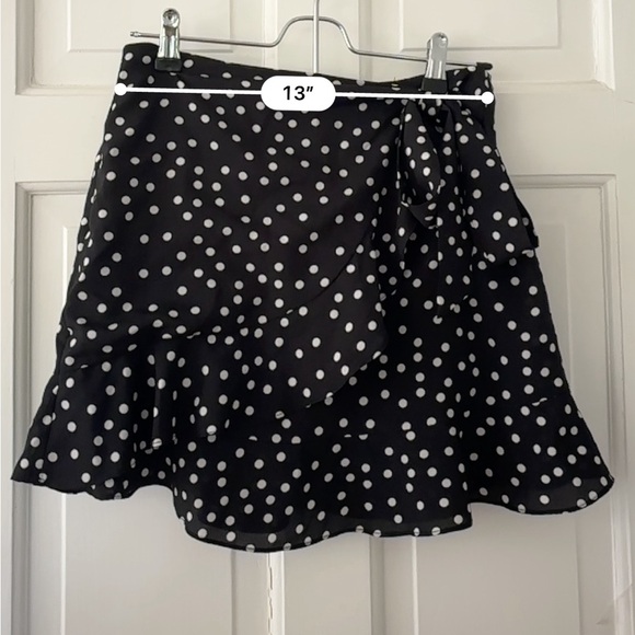 Princess Polly Polka Dot Skirt with Ruffle Detail | Black and Whitw - Picture 2 of 3